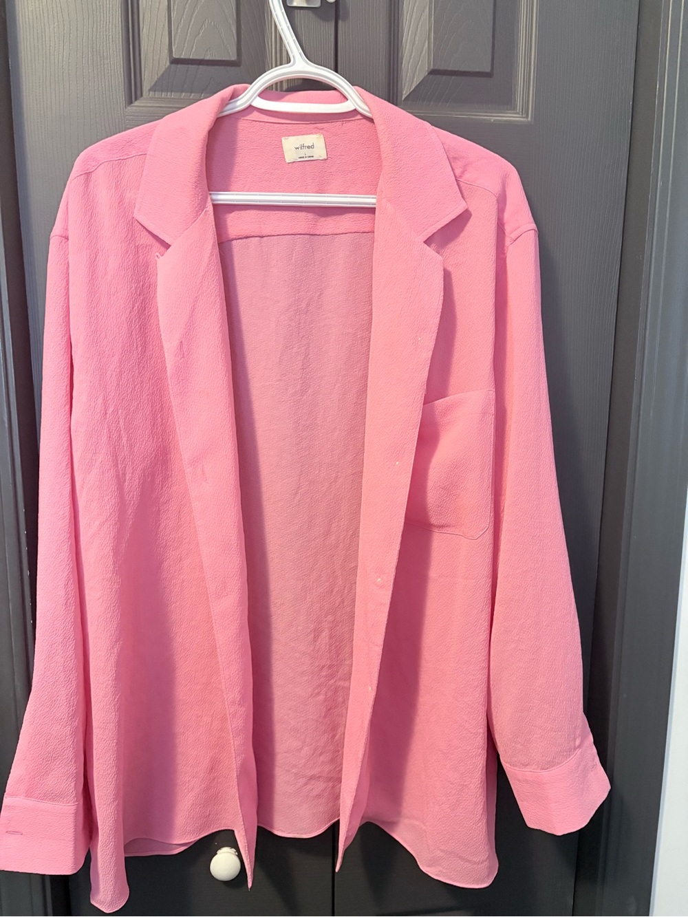 Wilfred Open-Front Pink Button-Down